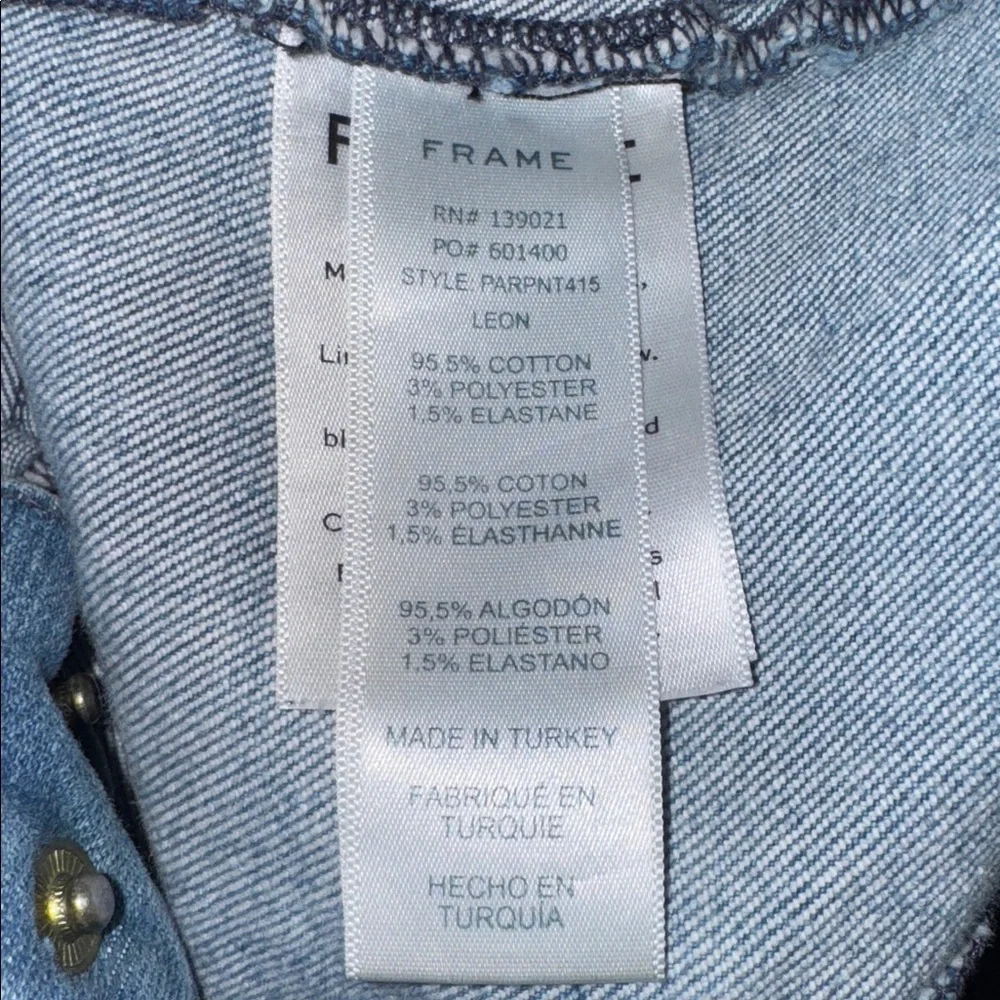 Frame Jeans Parisian Straight Leg Jeans Leon Light Wash Size 24